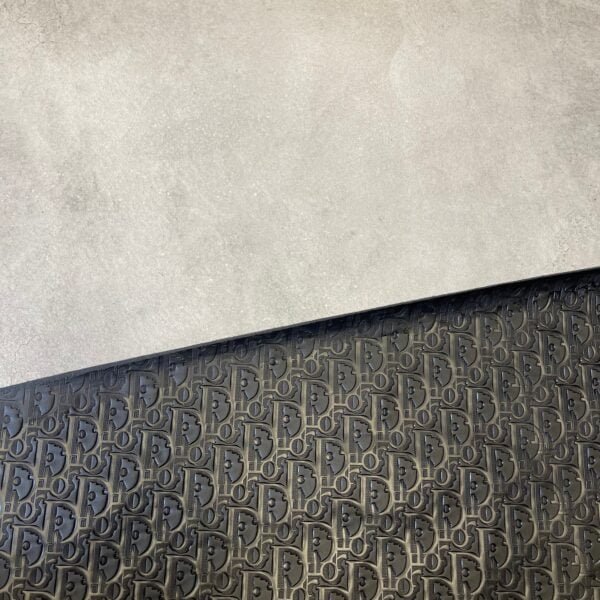 Christian D black embossed leather