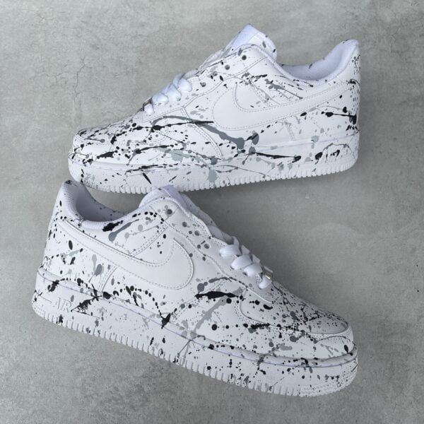 Custom AIR FORCE 1  - Splash (dark grey, grey, black)