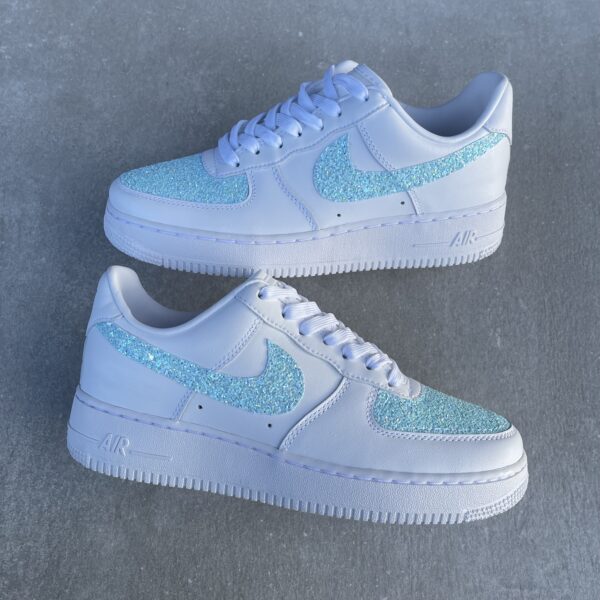 Custom AIR FORCE 1 - Ice Blue glitter